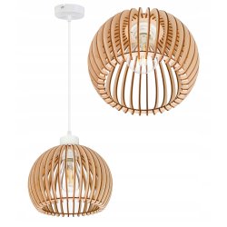 LAMPA WISZĄCA SUFITOWA ZWIS ŻYRANDOL BOHO LOFT DREWNIANA BAMBUS KLOSZ KULA