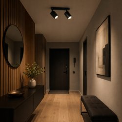 LAMPA SUFITOWA REGULOWANA KINKIET ŚCIENNY SPOT RUCHOMY GU10 PODWÓJNA