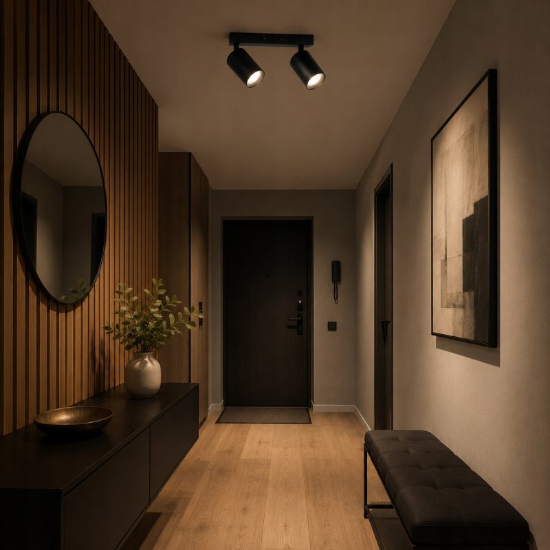 LAMPA SUFITOWA REGULOWANA KINKIET ŚCIENNY SPOT RUCHOMY GU10 PODWÓJNA