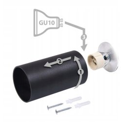 LAMPA SUFITOWA REGULOWANA KINKIET ŚCIENNY SPOT RUCHOMY GU10 PODWÓJNA