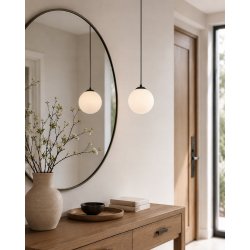 LAMPA WISZĄCA ZWIS ŻYRANDOL SUFITOWY LOFT SZKLANY KLOSZ KULA NA 1 LED E27