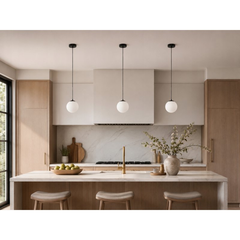 LAMPA WISZĄCA ZWIS ŻYRANDOL SUFITOWY LOFT SZKLANY KLOSZ KULA NA 1 LED E27