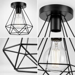 LAMPA DAMENT SUFITOWA PLAFON LOFT KLOSZ DIAMENTOWA E27