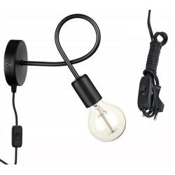 Lampa ścienna KINKIET stały LOFT 1x E27 z włącznikiem on/off na kablu AC