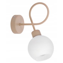 LAMPA sufitowa KINKIET ścienny stały E27 KASZMIR beż ecru klosz KULA biała