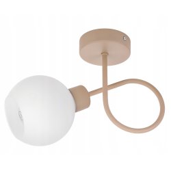 LAMPA sufitowa KINKIET ścienny stały E27 KASZMIR beż ecru klosz KULA biała
