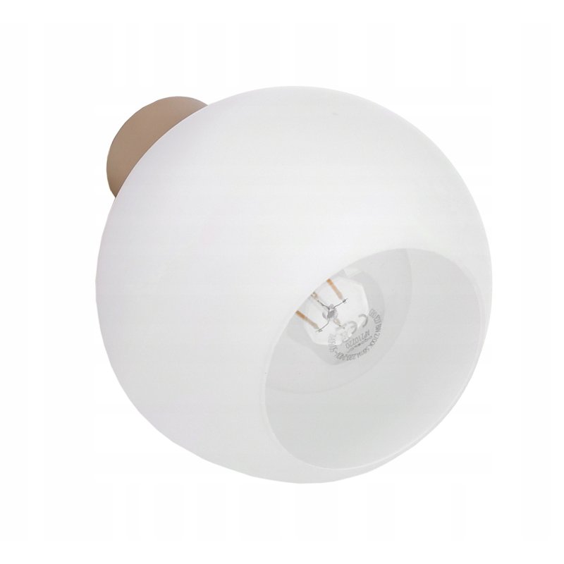 LAMPA sufitowa KINKIET ścienny stały E27 KASZMIR beż ecru klosz KULA biała