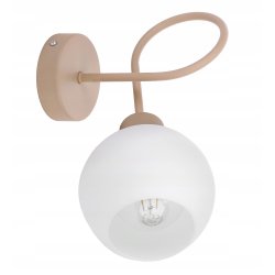 LAMPA sufitowa KINKIET ścienny stały E27 KASZMIR beż ecru klosz KULA biała