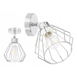 LAMPA KINKIET ścienny ruch loft drut na E27 chrom