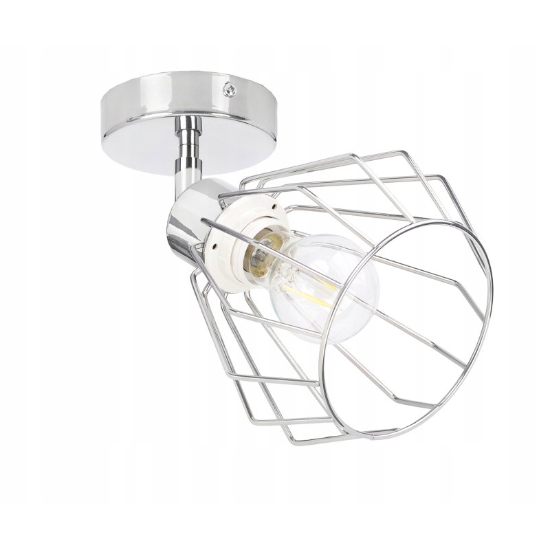 LAMPA KINKIET ścienny ruch loft drut na E27 chrom