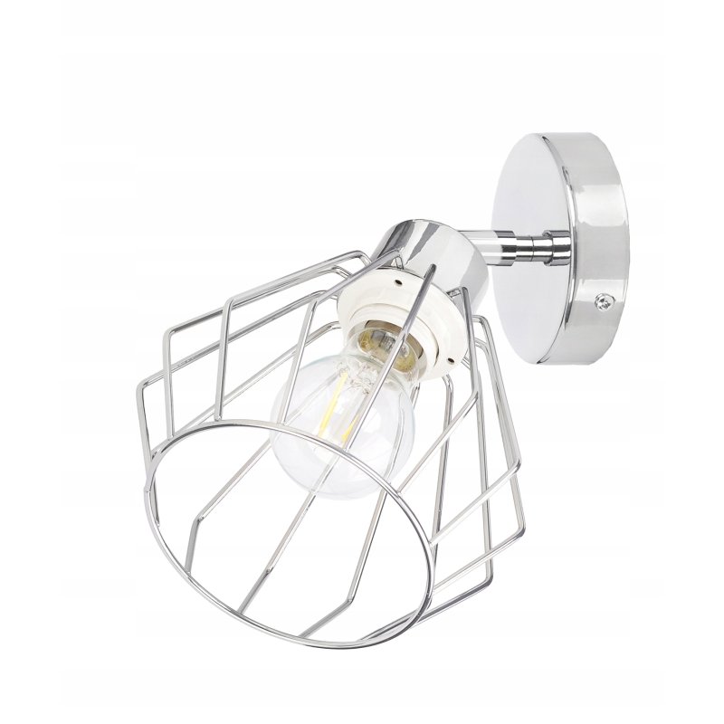 LAMPA KINKIET ścienny ruch loft drut na E27 chrom