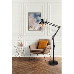 Lampa stojąca podłogowa loft led pojedyncza 1x E27 regulowana czarna 185cm