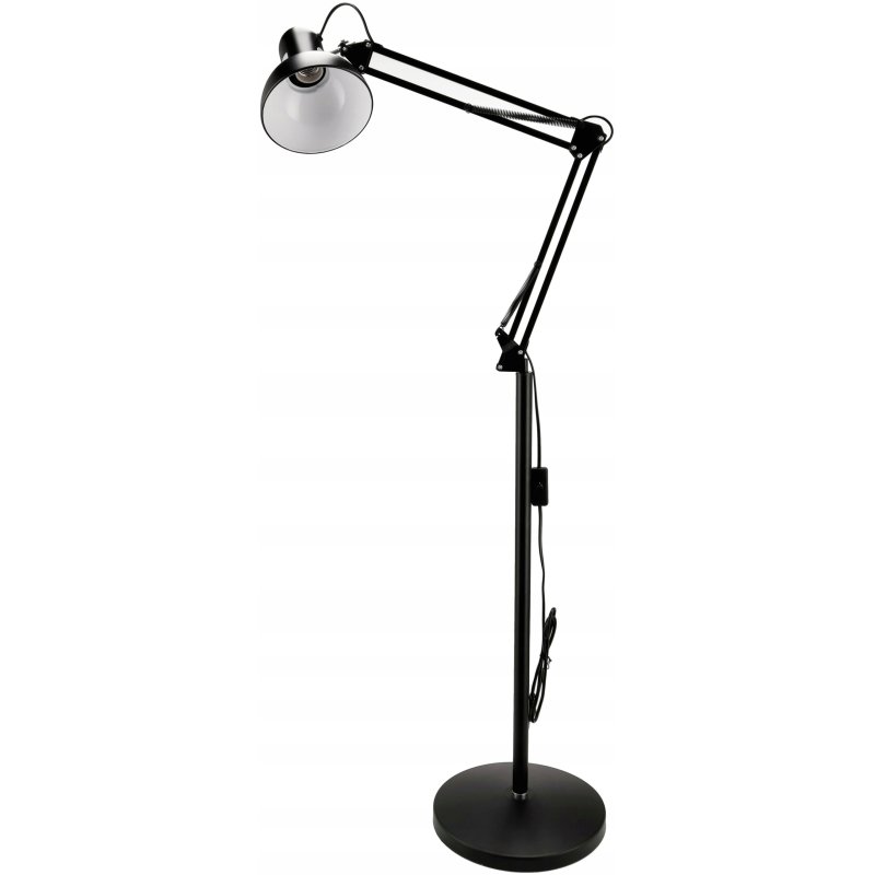 Lampa stojąca podłogowa loft led pojedyncza 1x E27 regulowana czarna 185cm