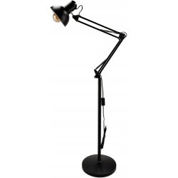 Lampa stojąca podłogowa loft led pojedyncza 1x E27 regulowana czarna 185cm