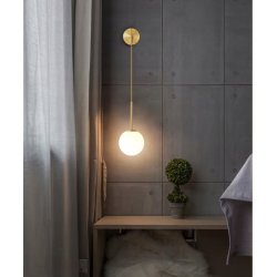 Lampa kinkiet ścienny WISZĄCY prosty LOFT na klosz SZKLANY KULA na 1x E27