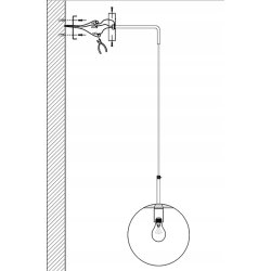 Lampa kinkiet ścienny WISZĄCY prosty LOFT na klosz SZKLANY KULA na 1x E27