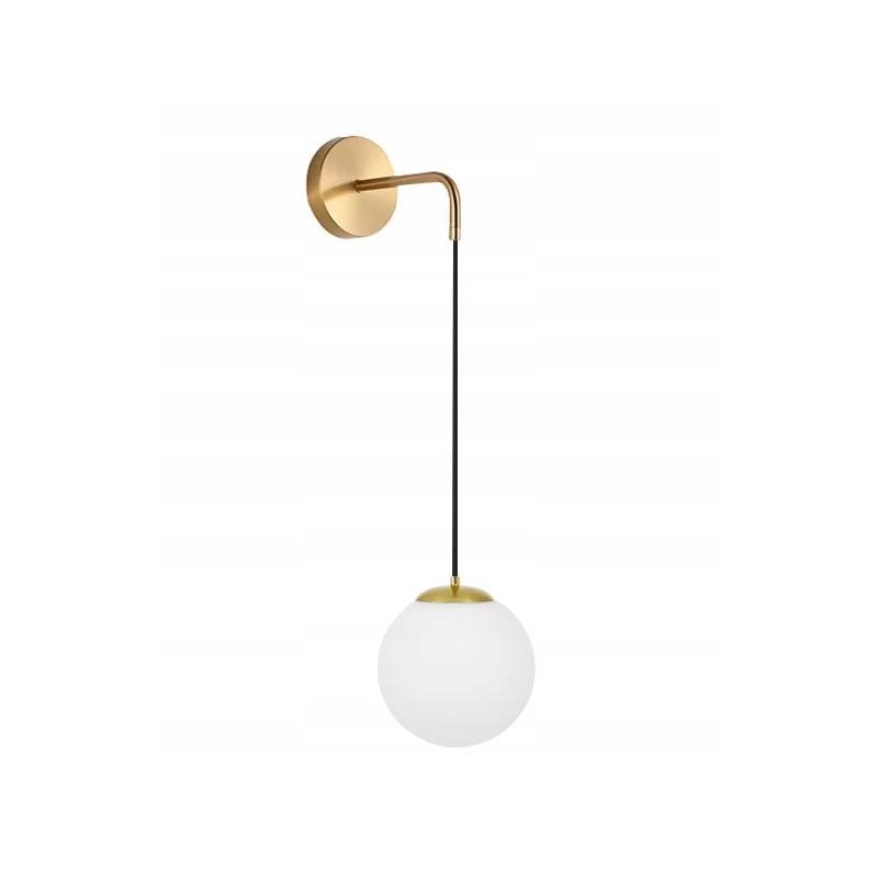 Lampa kinkiet ścienny WISZĄCY prosty LOFT na klosz SZKLANY KULA na 1x E27