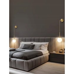 Lampa kinkiet ścienny WISZĄCY prosty LOFT na klosz SZKLANY KULA na 1x E27