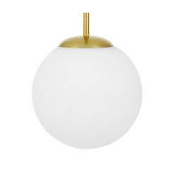 Lampa kinkiet ścienny stały kręcony ZŁOTY klosz SZKLANY KULA LOFT na 1x E27