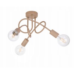 Lampa sufitowa kręcona żyrandol loft na 3x E27 KASZMIR beż ecru beige