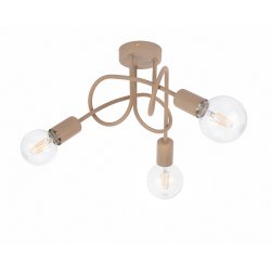 Lampa sufitowa kręcona żyrandol loft na 3x E27 KASZMIR beż ecru beige