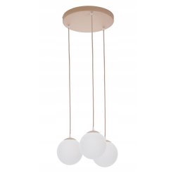 LAMPA WISZĄCA ZWIS ŻYRANDOL SUFITOWY SZKLANY KLOSZ KULA LED E27 KASZMIR beż