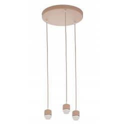 LAMPA WISZACA sufitowa zwis żyrandol E27 KASZMIR beż ecru klosz KULA biała