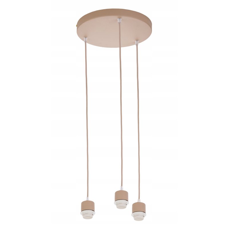 LAMPA WISZACA sufitowa zwis żyrandol E27 KASZMIR beż ecru klosz KULA biała
