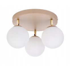 LAMPA sufitowa PLAFON SZKLANY KLOSZ KULA 3 LED E27 KASZMIR beż ecru beige
