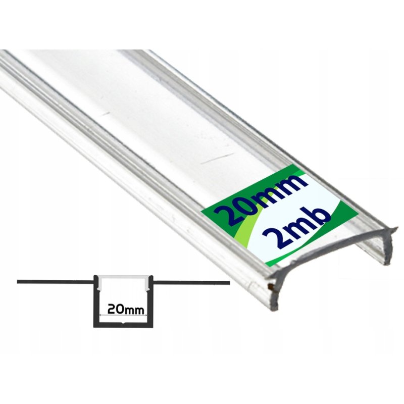 2mb KLOSZ PCV CLEAR 20mm do PROFILI ALUMINIOWYCH do płyt GK karton-gips