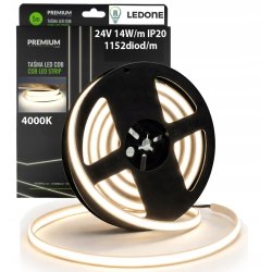 Taśma LED FULL COB 24V 5m 14W/m 1152diod 1750lm/m MOCNA PEŁNA LINIA PREMIUM