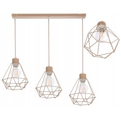 LAMPA WISZĄCA ZWIS ŻYRANDOL SUFITOWY klosz DIAMENT na E27 KASZMIR beż ecru