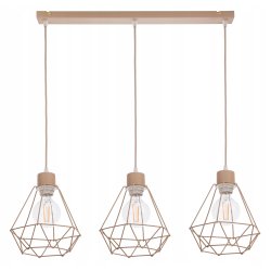 LAMPA WISZĄCA ZWIS ŻYRANDOL SUFITOWY klosz DIAMENT na E27 KASZMIR beż ecru