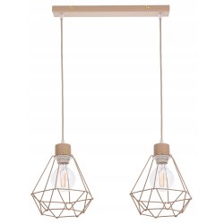 LAMPA WISZĄCA ZWIS ŻYRANDOL SUFITOWY klosz DIAMENT na E27 KASZMIR beż ecru