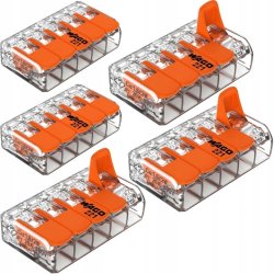 Zestaw Szybkozłączka kostka WAGO 5x 0,08mm-4mm 221-413 zaciskowa klips 5szt