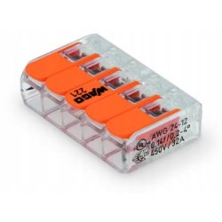 Zestaw Szybkozłączka kostka WAGO 5x 0,08mm-4mm 221-413 zaciskowa klips 5szt