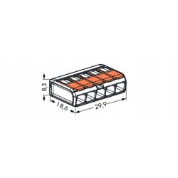 Zestaw Szybkozłączka kostka WAGO 5x 0,08mm-4mm 221-413 zaciskowa klips 5szt