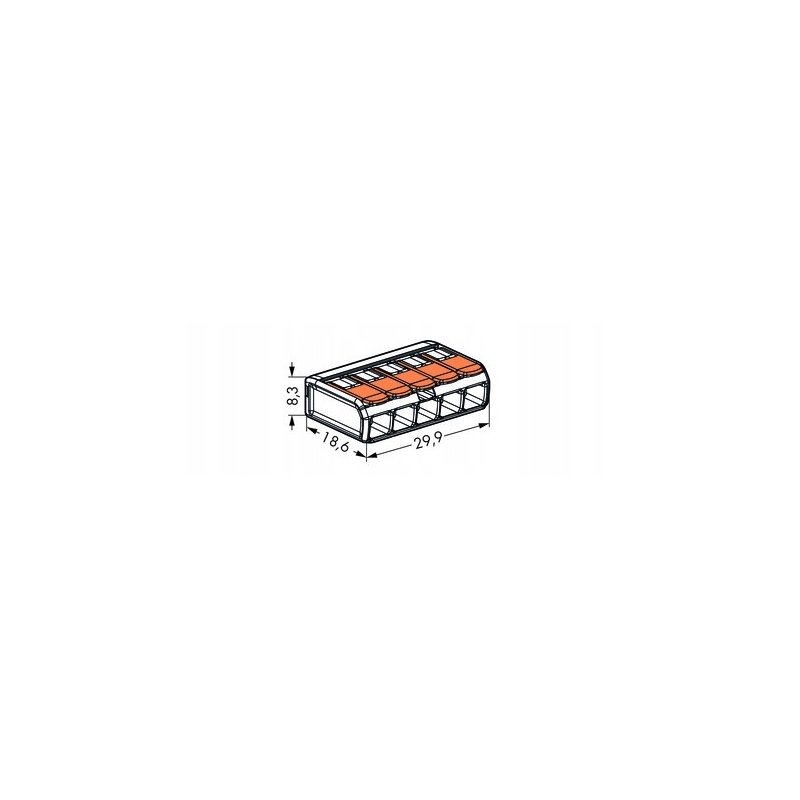 Zestaw Szybkozłączka kostka WAGO 5x 0,08mm-4mm 221-413 zaciskowa klips 5szt