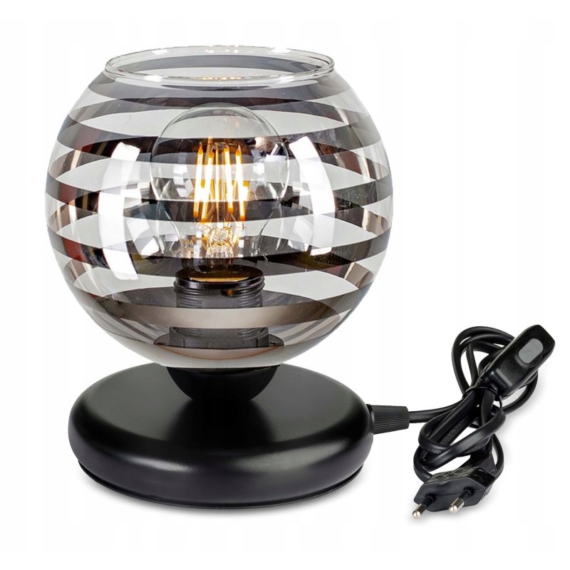 Lampka nocna Lampa stołowa biurkowa loft szklany klosz na led E27