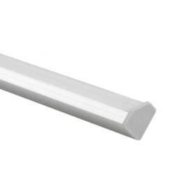 Zestaw 3mb Profil aluminiowy NAROŻNY SREBRNY + KLOSZ mleczny do taśm led