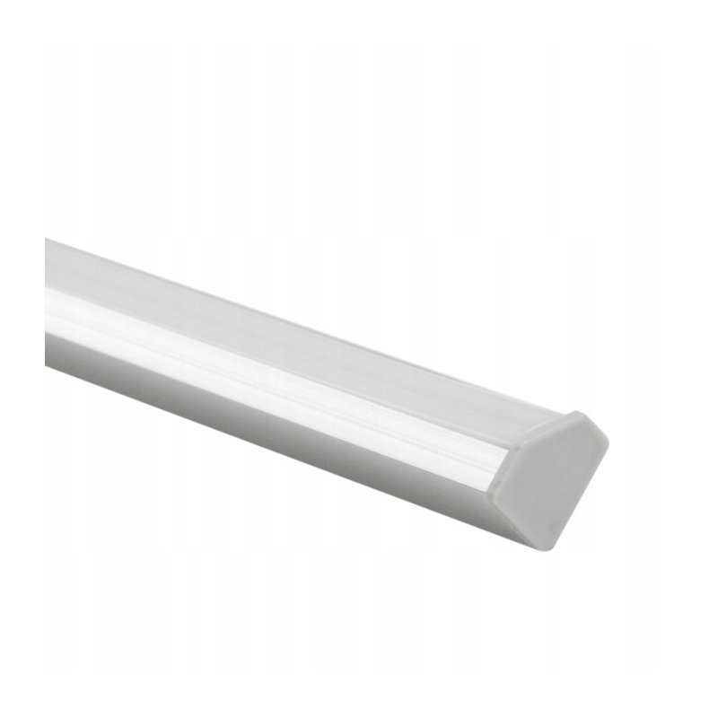Zestaw 3mb Profil aluminiowy NAROŻNY SREBRNY + KLOSZ mleczny do taśm led