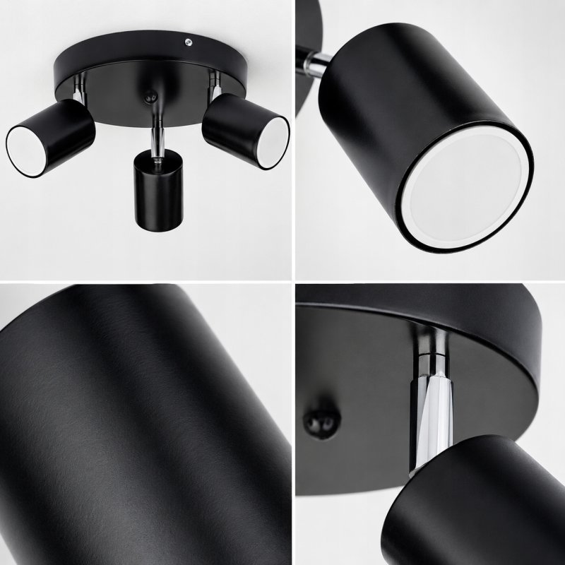 LAMPA SUFITOWA PLAFON CZARNY REFLEKTOR KINKIET SPOT OPRAWA HALOGENOWA GU10