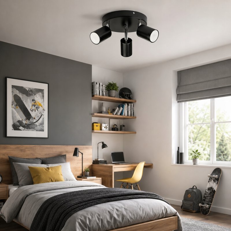 LAMPA SUFITOWA PLAFON CZARNY REFLEKTOR KINKIET SPOT OPRAWA HALOGENOWA GU10