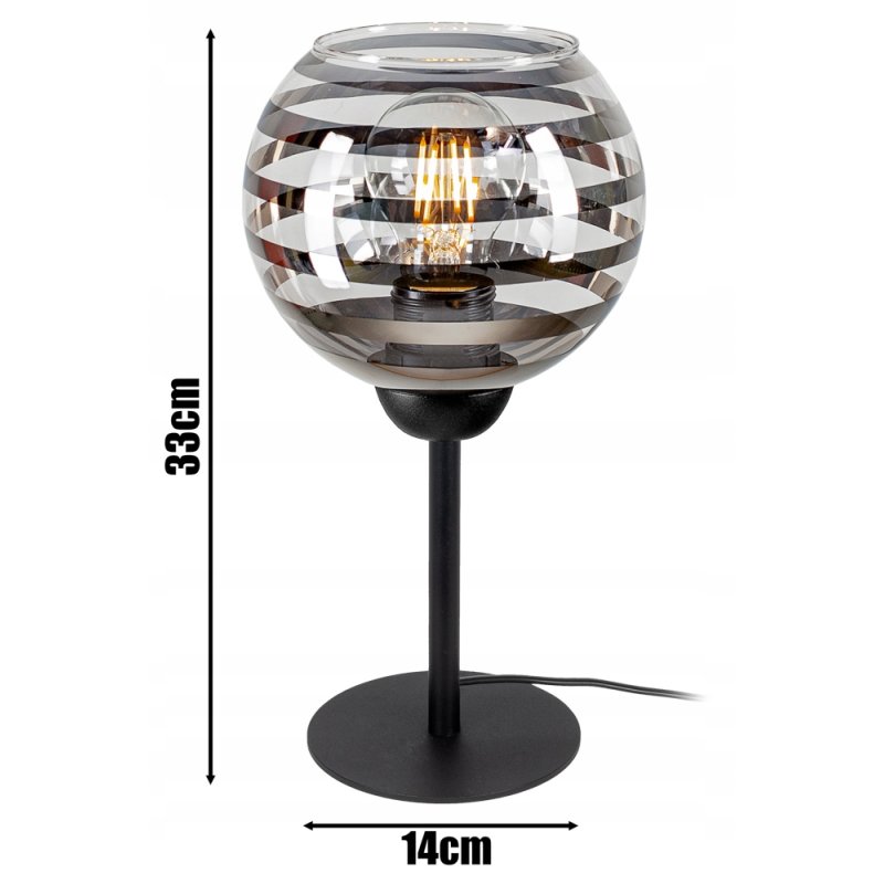 Lampka nocna Lampa stołowa wysoka loft szklany klosz na led E27