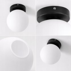 LAMPA WISZĄCA STAŁA ŻYRANDOL SUFITOWY LOFT SZKLANY KLOSZ KULA PLAFON E27
