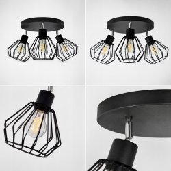 LAMPA PLAFON SUFITOWA ŻYRANDOL REGULOWANY REFLEKTORY LOFT BRYLANT DRUT E27