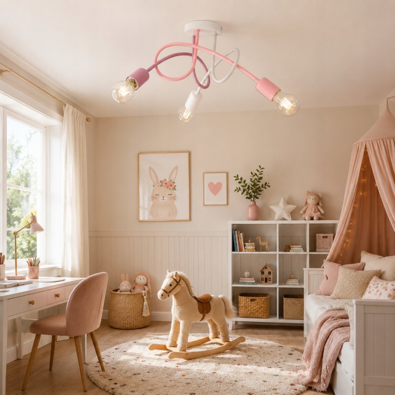 LAMPA WISZĄCA SUFITOWA PASTELOWA ŻYRANDOL DZIECI PASTI MULTI KRĘCONA E27