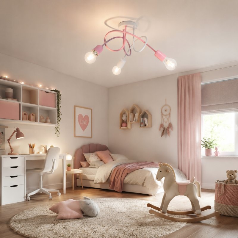 LAMPA WISZĄCA SUFITOWA PASTELOWA ŻYRANDOL DZIECI PASTI MULTI KRĘCONA E27