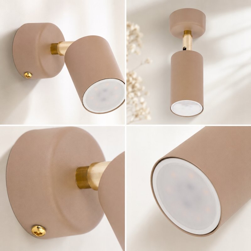 LAMPA SUFITOWA KINKIET ŚCIENNY SPOT REFLEKTOR GU10 KASZMIR BEŻ ECRU BEIGE