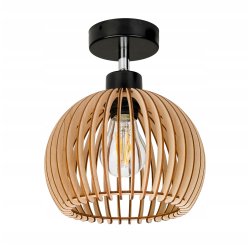 LAMPA KINKIET ŚCIENNY REGULOWANY LOFT RUSTYKALNY KLOSZ KULA DREWNO E27